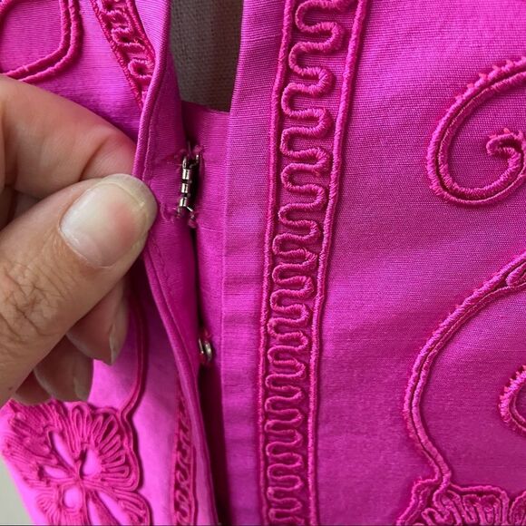 Vintage Constance Saunders Silk Jacket Wrap Skirt Raspberry 10 - Picture 5 of 12